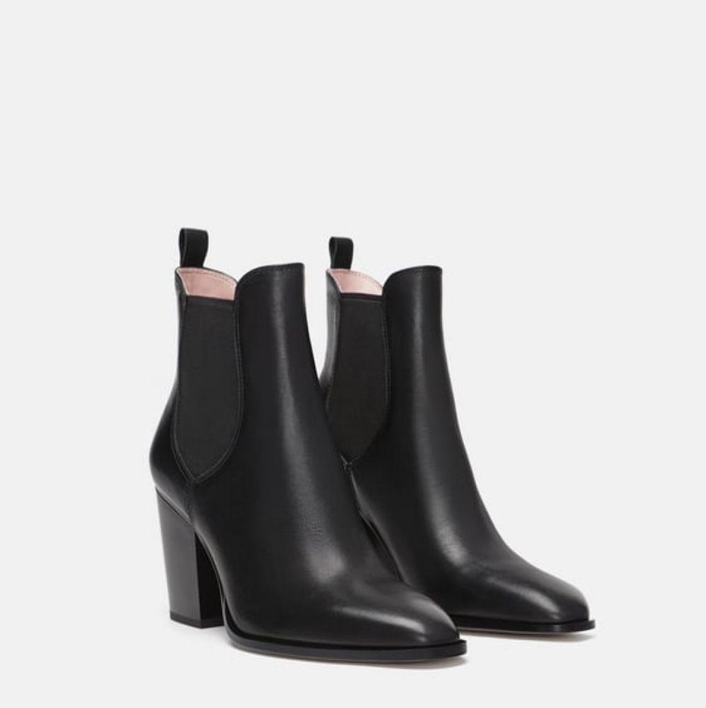 black leather boots